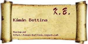 Kámán Bettina névjegykártya