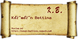 Kámán Bettina névjegykártya